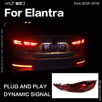 AKD Auto Stils lukturu par Hyundai Elantra LED Astes Gaismas 2017-2019 Elantra DRL Dinamiskā Signāla Bremžu Reverse auto Piederumi