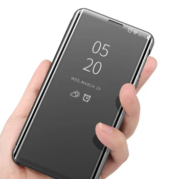 Phone Gadījumā Huawei Y8P Lietu Vāku Smart Mirror Skaidru priekšstatu Statīvs Uzsist Grāmatu Gadījumā Huawei Y8P Baudīt 10s Piederumi Vāciņu