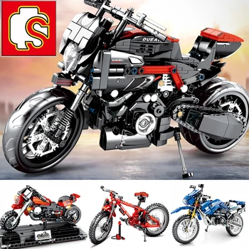 SEMBO Pilsētas tehnikas Ducati Motociklu, moto Motociklu Harley komplekti Celtniecības Bloki modeļus, ķieģeļu rotaļlietas Bērniem