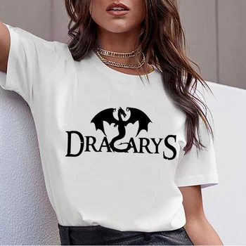 Dracarys T Krekls Sievietēm Daenerys Drogon Uguns Iespiests T-Krekls Harajuku Vasaras Māte Dargon Tshirt Jaunu Arya Stark Top Lakrosa Sieviešu