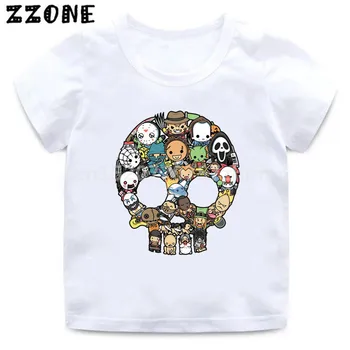 Zēni Meitenes Slaktiņa Mašīna Karikatūra T krekls Bērniem Šausmu Filma Killer Jason Smieklīgi Drēbes Bērniem Topi Bērnu T-krekls,HKP016