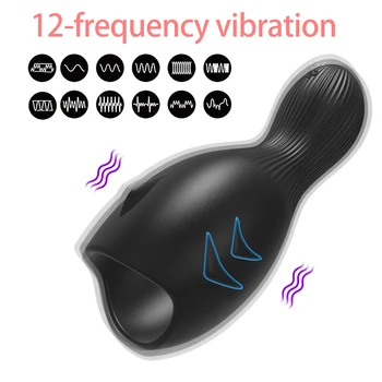 Vibrators Dzimumlocekļa Kavēšanās Treneris Vīriešu Masturbator Vibrators Automātiskā Mutes Orgasmu Seksa Glans Stimulēt Massager Seksa Rotaļlietas Vīriešiem