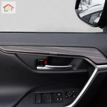 Automašīnas Paneļa Ekrāna rāmi Chrome Interjera apdares Automašīnas salona Persiku Koka Apdare Toyota RAV4 RAV 4 XA50 50 2019 2020