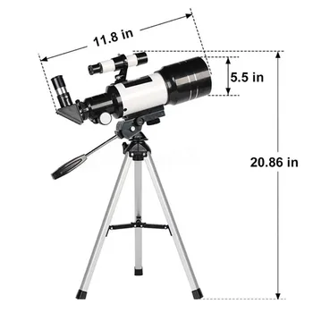 30070 Astronomisko Teleskopu, Tālskati Tālummaiņas Āra HD Nakts Redzamības 150X Refrakcijas Dziļā Kosmosa Mēness Astronomisko Teleskopu #K