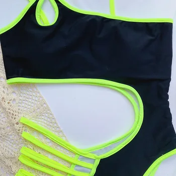 INGAGA Viena Pleca, Peldkostīmu, Kausēts Peldkostīmi Sieviešu Izgriezt Monokini Sexy Black Bodysuit Jaunu 2021 High Cut Peldētāju peldkostīmu