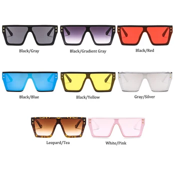 Sieviešu saulesbrilles Flat top Lielizmēra Kvadrātveida Sieviešu sunglasse modes zīmola bez apmales Dāmas, Saules Brilles Lentes De Sol Mujer