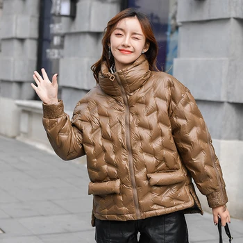 VOOCIEC Jaunas Ziemas modes Ultra Light 90% ziemas dūnu jaka Likvidēšana Sieviešu korejas biezs silts īss Zippere zaudēt dūnu jaka