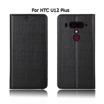 Dabiskās Ādas, Roku darbs Flip Case HTC U11 U12 Life Plus Acis U11+ U12+Statīvs ar Magnētisko Vāciņu Soma