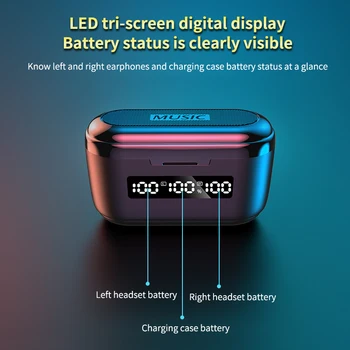 3500mAh Akumulatora Bluetooth Stereo Austiņas Bezvadu TWS IPX7 Ūdensizturīgs Touch Austiņas un Earbuds LED Displeja Tips-C Maksas Kaste