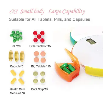Karstā Pārdošanas 7 Dienas Pill Box Signāls-DIY Digitālo Nelielu Kabatas Tableti, Taimeris, Organizators,Ceļojumu Tableti Gadījumā Atgādinājums - Nedēļas Portatīvo Medici
