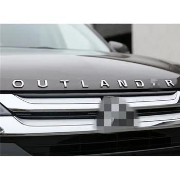 Par Mitsubishi Outlander ABS Chrome Auto 3D Burti Pārsega Emblēma, Logo, Žetons Auto Uzlīmes Stils Auto Piederumi Formulējums 3D Vēstuli