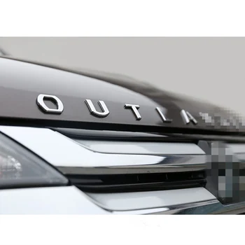 Par Mitsubishi Outlander ABS Chrome Auto 3D Burti Pārsega Emblēma, Logo, Žetons Auto Uzlīmes Stils Auto Piederumi Formulējums 3D Vēstuli