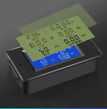 AC 80-260V 100.A 6IN1 Monitors Ciparu Multimetrs Volt AMP Spriegums Strāvas Jaudas Vatu Faktors Enerģijas KWH Frekvences Mērītājs 110V, 220V