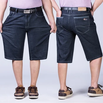 Plus lieluma 9XL 10XL 11XL liela izmēra zaudēt džinsa bikses, vasaras vīriešu šorti ar augstu vidukļa elastīgās liela izmēra 52 54 56 zils melns