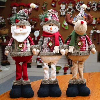 40# Santa Klauss, Sniega Cilvēks Elk Lelle Ziemassvētku Rotājumi Ziemsvētki Koks Pienācīgas Rotājumi Santa Claus, Sniegavīrs Elk Rotaļlietas, Figūriņas Ziemassvētki