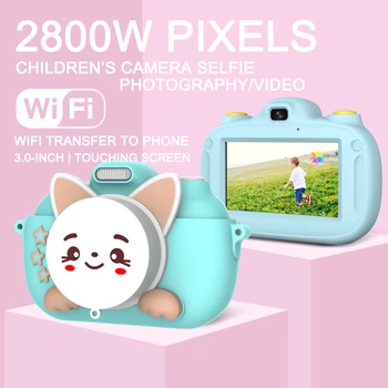 Dual camera ar WiFi cute bērnu HD digitālās foto kameras mini kameras sporta video ieraksti izglītības rotaļlietas Bērniem Kamera