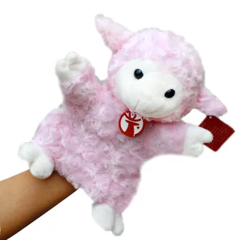 Candice guo plīša rotaļlieta pildījumu lelle karikatūra dzīvnieku cute aitas, jēra baby roku leļļu gulētiešanas draugs guļ stāsts klāt 1gab.