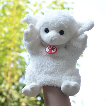 Candice guo plīša rotaļlieta pildījumu lelle karikatūra dzīvnieku cute aitas, jēra baby roku leļļu gulētiešanas draugs guļ stāsts klāt 1gab.
