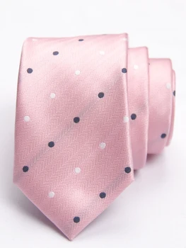 Rozā punktotu līniju kaklasaite ar modes rakstu izdilis kaklasaites vīriešiem 2020