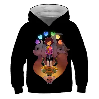 2020 Bērniem Karikatūra Izdrukāt Mētelis Undertale spēli džemperis Zēnu Drēbes Meitenei ar garām Piedurknēm ar Kapuci Bērniem Topi bērniem Kostīmu sporta Krekls