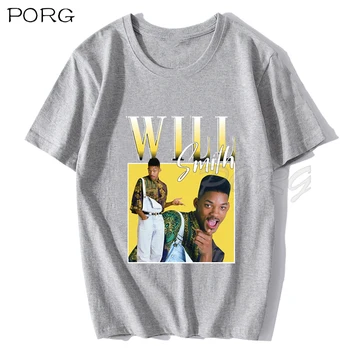 Modes Fresh Prince Bel Air T Krekls Vīriešiem 90. gadu Stilā Smits T-krekls ar Īsām Piedurknēm Kokvilnas TV Tshirt Hip Hop Fanu Tee 2020
