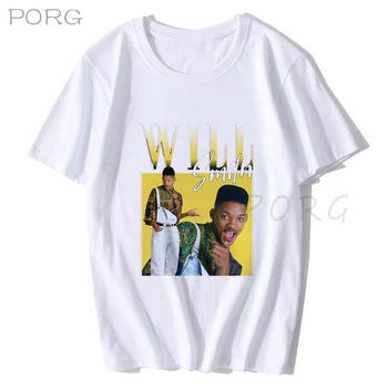 Modes Fresh Prince Bel Air T Krekls Vīriešiem 90. gadu Stilā Smits T-krekls ar Īsām Piedurknēm Kokvilnas TV Tshirt Hip Hop Fanu Tee 2020