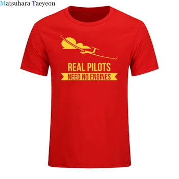 Nekustamā Piloti vairs Nav Vajadzīga Dzinēju Planieris Vai Planieris dizains vasaras vīriešiem ar īsām piedurknēm t-krekls drukas cilvēks kokvilnas t krekls, t krekls Zīmols