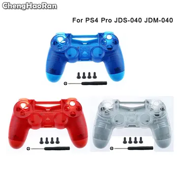 ChengHaoRan Skaidrs, Zila Sarkana Korpusa Apvalks Faceplate Gadījumā ar Playstation Dualshock 4 4 PS4 Pro 4.0 V2 JDM 040 JDS-040 Kontrolieris