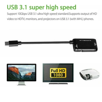 Tipa-C HDMI Pārveidotājs Kabelis USB3.1 MHL Adapteri Android Tālruni, Tabletes DJA99
