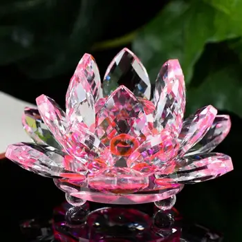 Mūsdienu mieru tīrība apgaismība ir Lotus Kristāla Stikla Attēls Prese Rotājumu Feng Shui Dekoru Kolekcija A30 30+