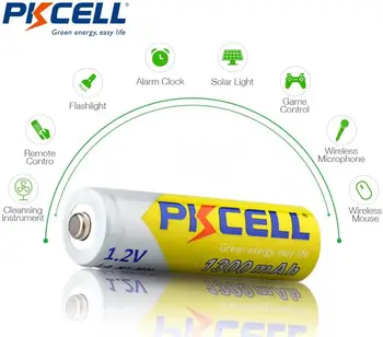 12pcs PKCELL AA NiMH Uzlādējamo Bateriju 1300mAh 1.2 V Ni-MH 2A Akumulators, Akumulatoru Baterijas+3pcs AA/AAA Akumulatoru Kastes Turētājs