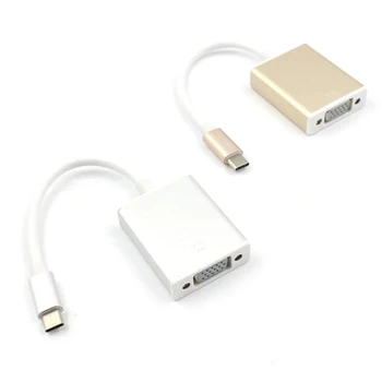 1pc USB 3.1 C Tipa VGA Adaptera Kabelis USB-C Vīriešu VGA 1080p Sieviešu Converter Augstas Kvalitātes