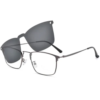 Ultra Light Mens Laukumā Optisko Briļļu Rāmis Biznesa Stila Brilles Rx Brilles Ar Magnētisku Klipsi Saulesbrilles Vadītāja