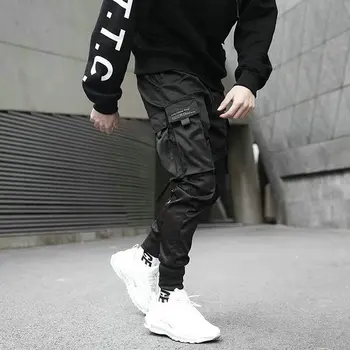 Ir 2021. Vīriešiem Multi-kabatas Harēma Hip Hop Bikses Bikses Streetwear Treniņbikses Hombre Vīriešu Gadījuma Modes Kravas Bikses Vīriešiem