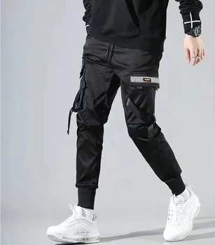 Ir 2021. Vīriešiem Multi-kabatas Harēma Hip Hop Bikses Bikses Streetwear Treniņbikses Hombre Vīriešu Gadījuma Modes Kravas Bikses Vīriešiem