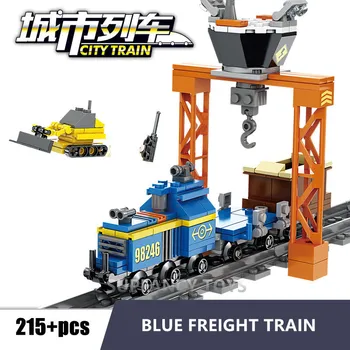 Pilsētas Dzelzceļa Vilcienu Modelis Ķieģeļus Celtniecības Bloki Komplekti Samontēti Dzelzceļa Tvaika Vilcieni Radītājs Izglītojošas Rotaļlietas Bērniem