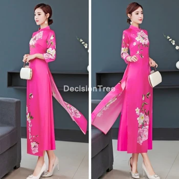 Ir 2021. burvīgs retro ķīniešu sievietes cheongsam kleita qipao personu valkāt ķīniešu cheongsam kleita sievietēm aodai kleita puse kleita