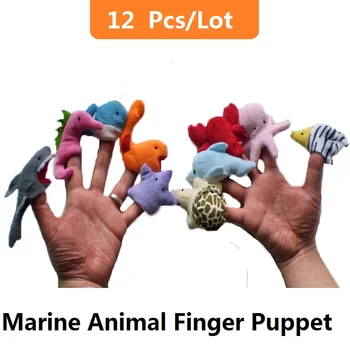 KARSTĀ pārdošanas 10Pcs/daudz Jūras Dzīvnieku Pirkstu Leļļu pirkstiņu lelles Jūras Dzīvnieku Pirkstiņu Lelles Izglītības Auduma Lelle Baby