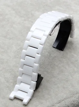 Jaunas ielidošanas Watchband Keramikas Baltā Watchbands siksniņas rokassprādze 20mm Siksna Ieliektiem beigām 11mm par kleitu dimanta pulksteņi aksesuāri