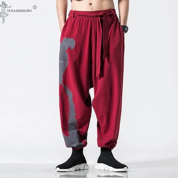 Japāņu KimonoTraditional Bikses Streetwear Mens Kaņepju Apģērbs, Harēma Treniņbikses Pantalon Kung FuTrousers Ķīniešu Bikses
