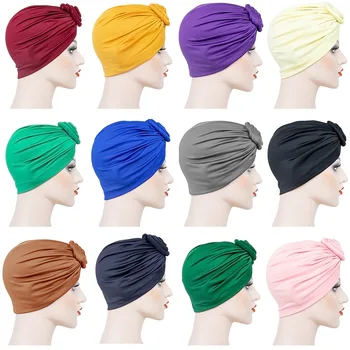 Jaunu Cieto krāsu Indija wrap iekšējo hijab sunīti musulmaņu sieviešu galvas lakatu turban hijab underscarf caps ready-to-wear turbante mujer