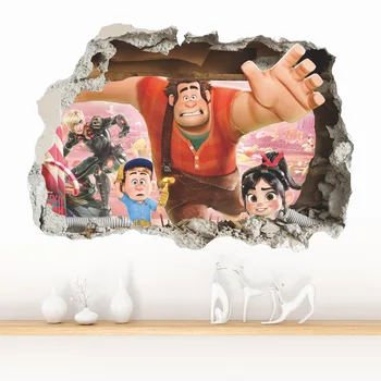 3D Broken Sienas Uzlīmes Wreck-It Ralph, Lai Bērnu Istabas, Guļamistabas Apdare Diy Uzlīmes Mākslas Zēns Dāvanu Neuzvarams Iznīcināšanu Karalis