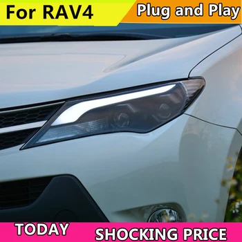 Doxa Automašīnas Dizains 2013. -.gadam, Jauno RAV4 LED priekšējie Lukturi RAV 4 Lukturu LED dienas gaitas lukturi Bi Xenon Lēcu High Low Beam Autostāvvieta Miglas Priekšā