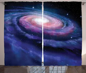 Kosmosā Aizkari Spirālveida Kosmisko Enerģiju ar Tumši Miglājs Mākoņa Sprādziena Saules Sistēma Visums Attēlu Dzīvojamā Istaba Guļamistaba Logu