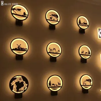 Mūsdienu Led Sienas Apgaismojuma Sconce Sienas Lampas dekoratīvās apdares Mājās Led Sienas Apgaismojuma Black 12W, lai Dzīvojamā istaba Guļamistaba Virtuves Ēdamistabas