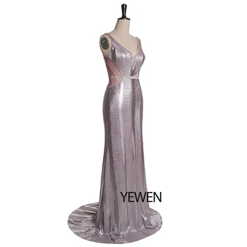 Elegants vizuļi sirēna vakara kleitas ilgi 2020 V Atpakaļ Balles Kleita formālu kleita drēbes de saviesīgs vakars