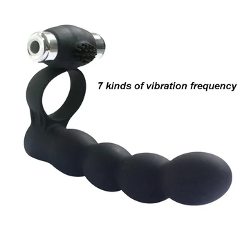 7 Ātrumi Anālais Vibrators krelles sievieti vīriešu Prostatas masāža Butt plug clit vibrators Anillo vibrador Cockring masturbator