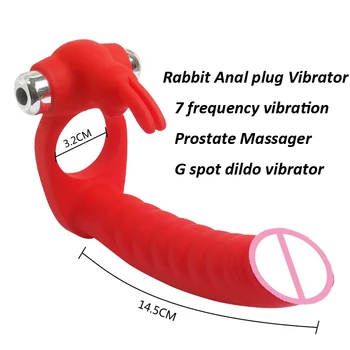 7 Ātrumi Anālais Vibrators krelles sievieti vīriešu Prostatas masāža Butt plug clit vibrators Anillo vibrador Cockring masturbator