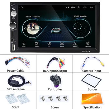 Podofo Android 8.1 Auto Multimedia Player 2Din GPS Navi Auto Radio, Wifi, Bluetooth Autoradio Universālo Auto Audio Stereo Radio Coche