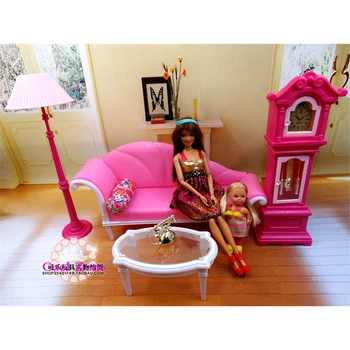 Miniatūras Luksusa Dzīvojamās Istabas Mēbeles Komplekts Barbie Doll House Labākā Dāvana Rotaļlietas Meitene Bezmaksas Piegāde